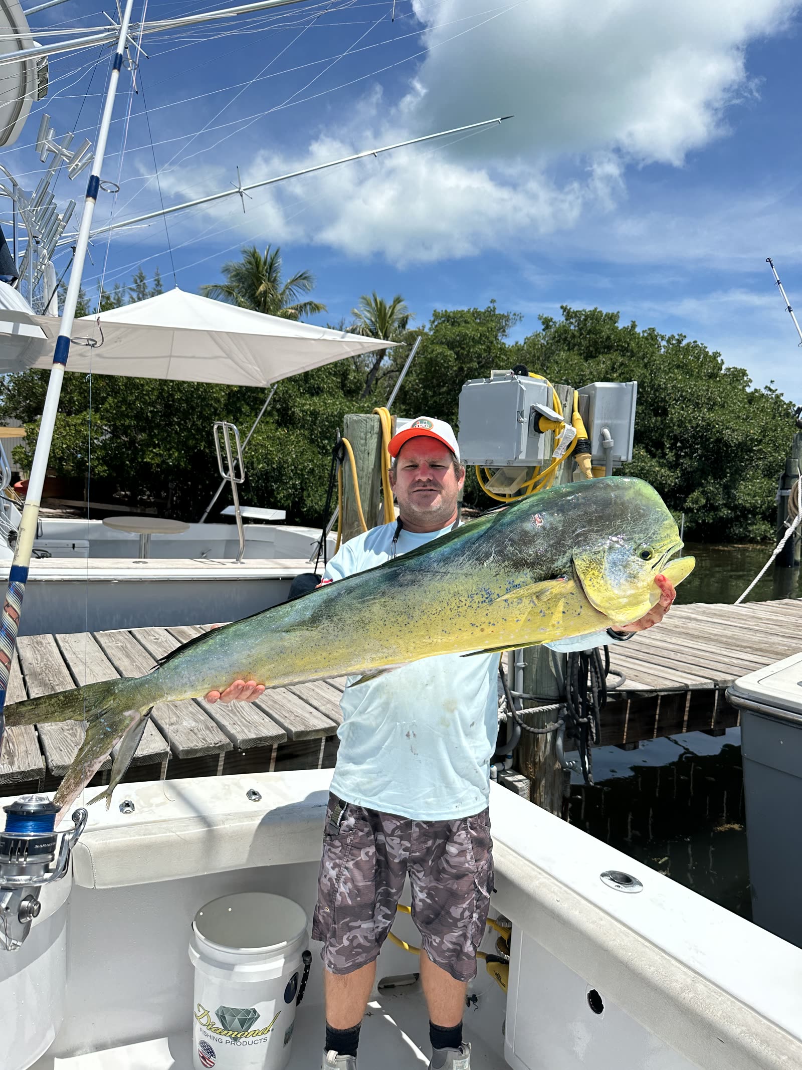 Captain Chad with the bull mahi that made the day