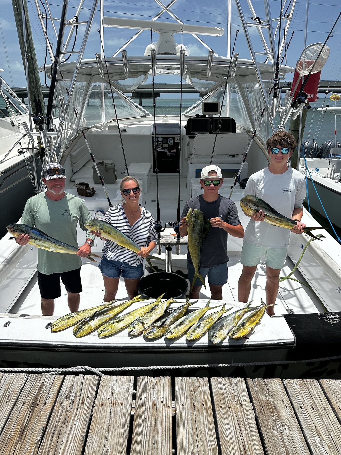 The whole spread at the dock, five bagger plus the rest of the day's picks