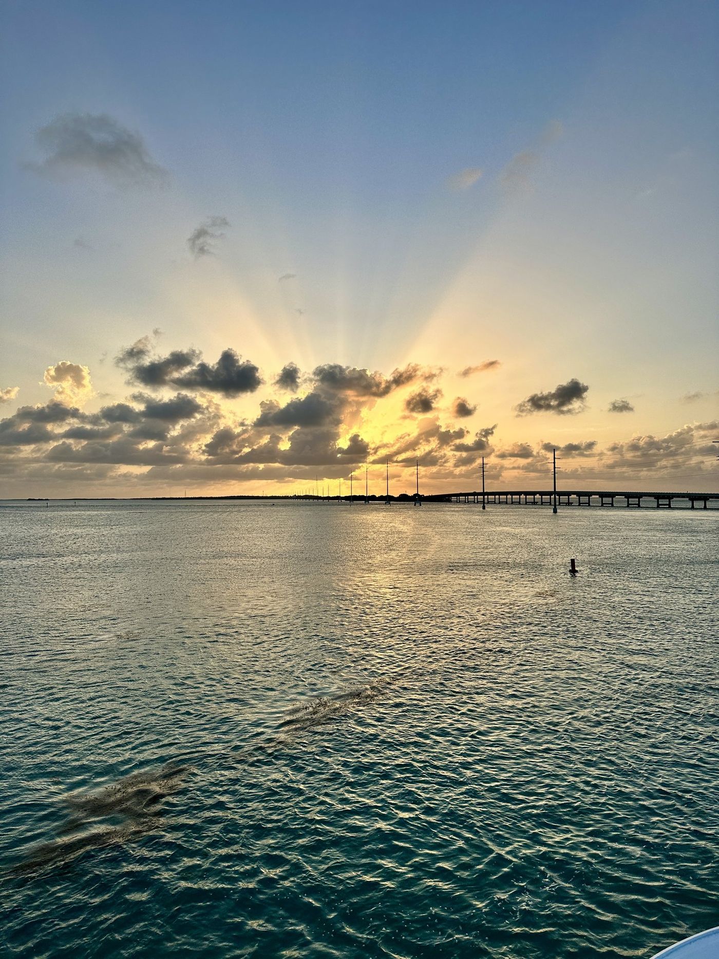 Sunrise over the bridge on the run out