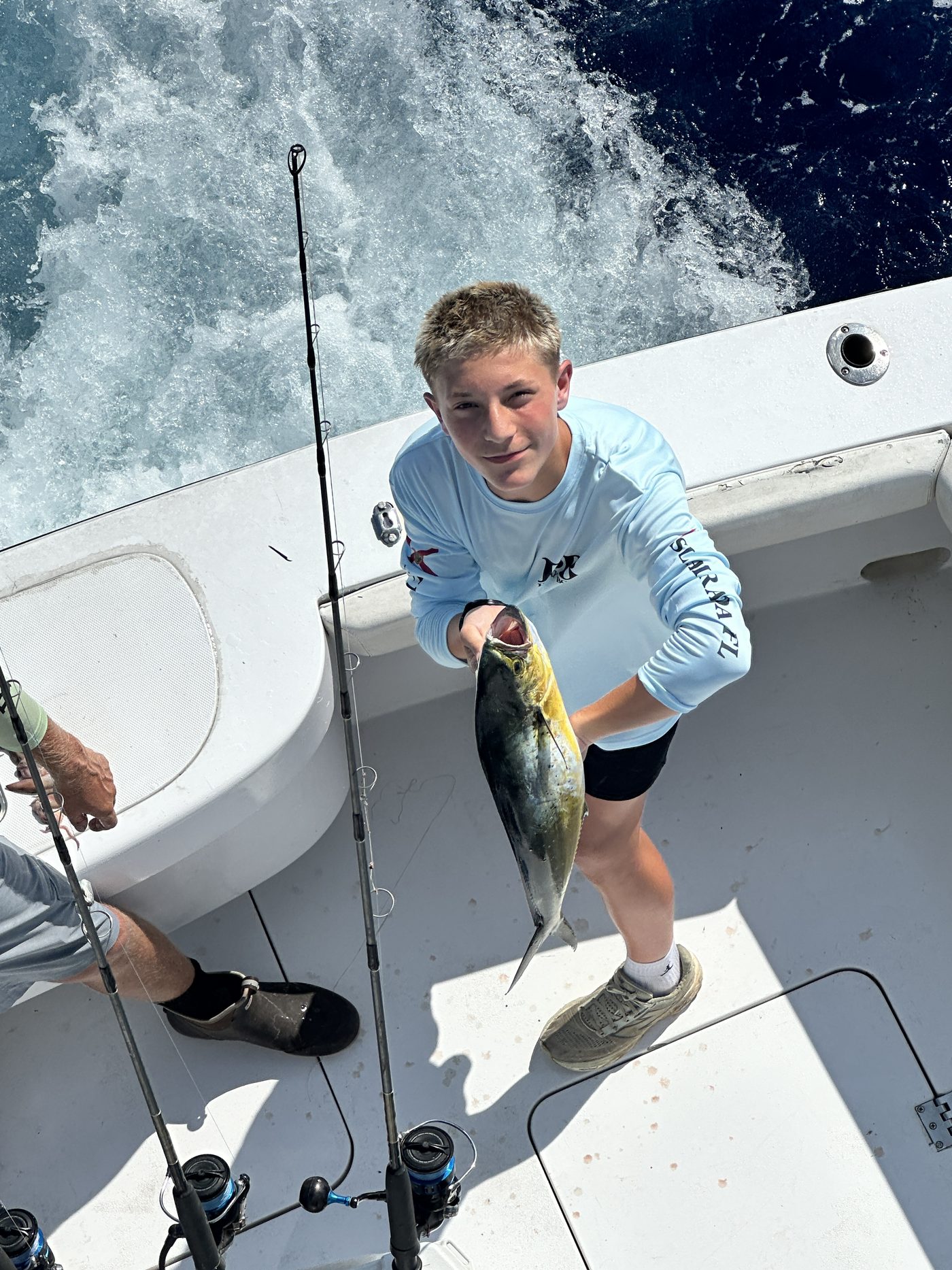 Isaac with one of his mahi offshore